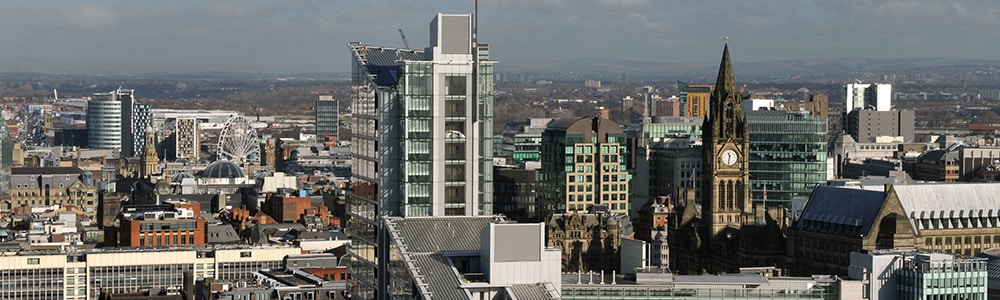 Landscape image over city